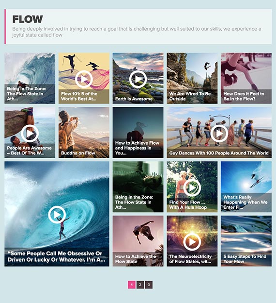 Article grid on the Flow page